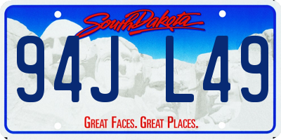 SD license plate 94JL49