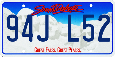 SD license plate 94JL52