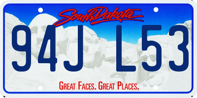 SD license plate 94JL53