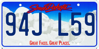 SD license plate 94JL59