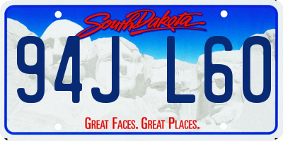 SD license plate 94JL60