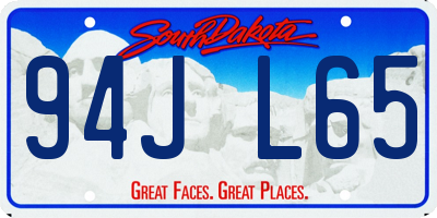 SD license plate 94JL65