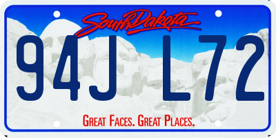 SD license plate 94JL72