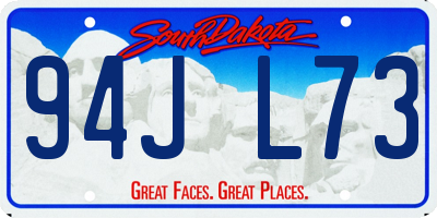 SD license plate 94JL73