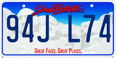 SD license plate 94JL74