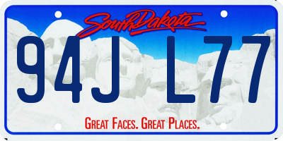 SD license plate 94JL77