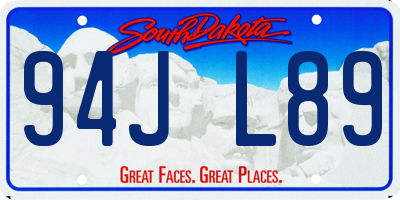 SD license plate 94JL89