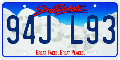 SD license plate 94JL93