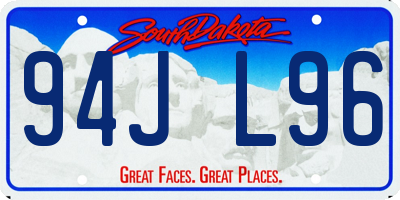 SD license plate 94JL96