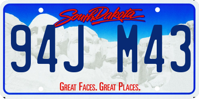 SD license plate 94JM43