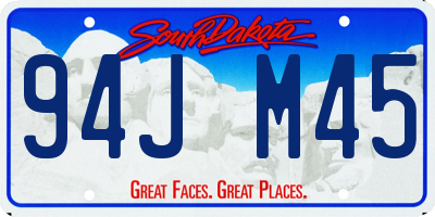 SD license plate 94JM45