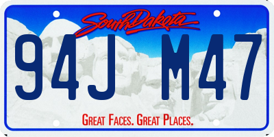 SD license plate 94JM47