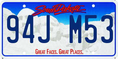 SD license plate 94JM53