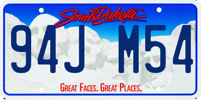 SD license plate 94JM54