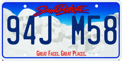 SD license plate 94JM58