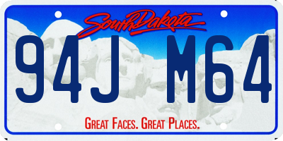 SD license plate 94JM64