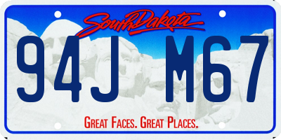 SD license plate 94JM67