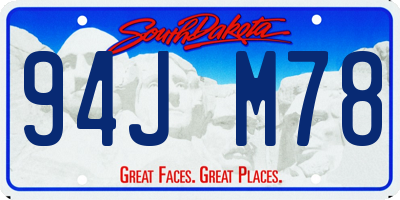 SD license plate 94JM78