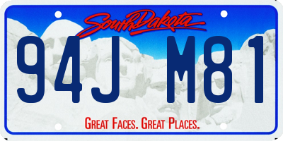 SD license plate 94JM81