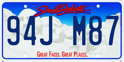 SD license plate 94JM87