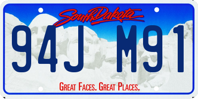 SD license plate 94JM91