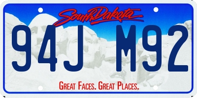 SD license plate 94JM92
