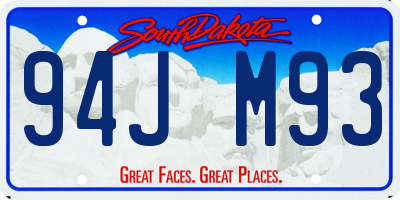 SD license plate 94JM93