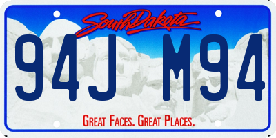 SD license plate 94JM94