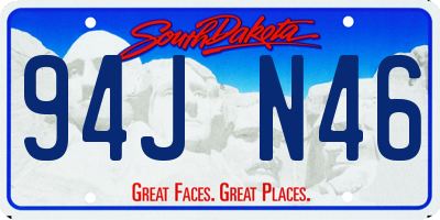 SD license plate 94JN46