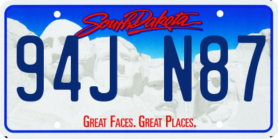 SD license plate 94JN87