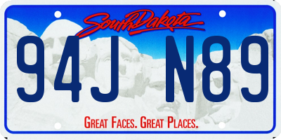 SD license plate 94JN89