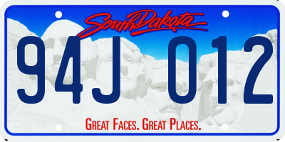 SD license plate 94JO12