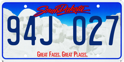 SD license plate 94JO27