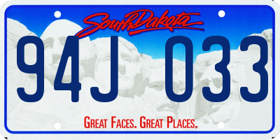 SD license plate 94JO33