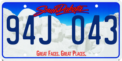 SD license plate 94JO43