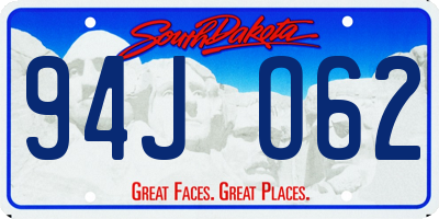 SD license plate 94JO62