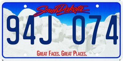 SD license plate 94JO74