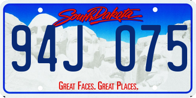SD license plate 94JO75