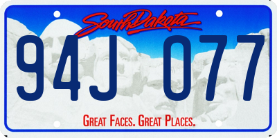 SD license plate 94JO77