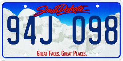 SD license plate 94JO98