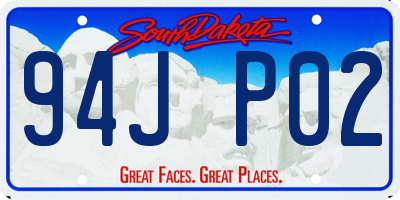 SD license plate 94JP02