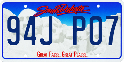 SD license plate 94JP07