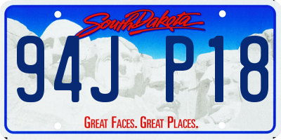 SD license plate 94JP18