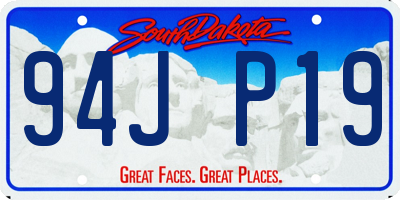 SD license plate 94JP19