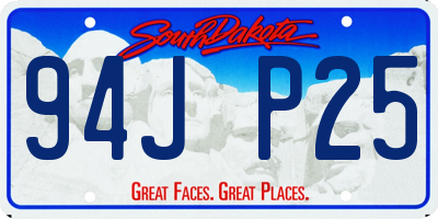 SD license plate 94JP25