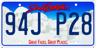 SD license plate 94JP28