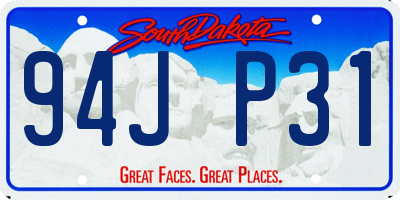 SD license plate 94JP31