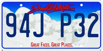 SD license plate 94JP32