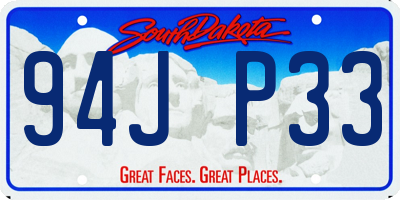 SD license plate 94JP33