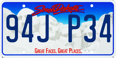 SD license plate 94JP34